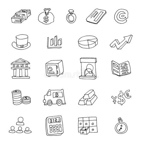 Doodle Bank Icon Hand Drawn Illustration Stock Vector Illustration