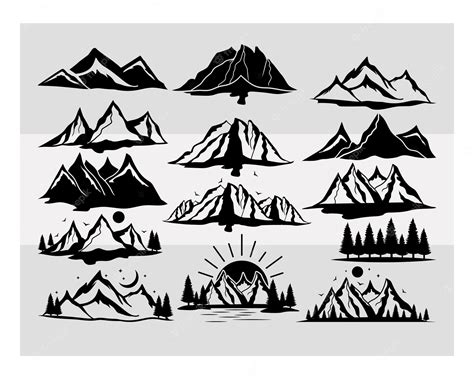 Premium Vector Mountain Mountains Svg Mountain And Trees Svg Forest