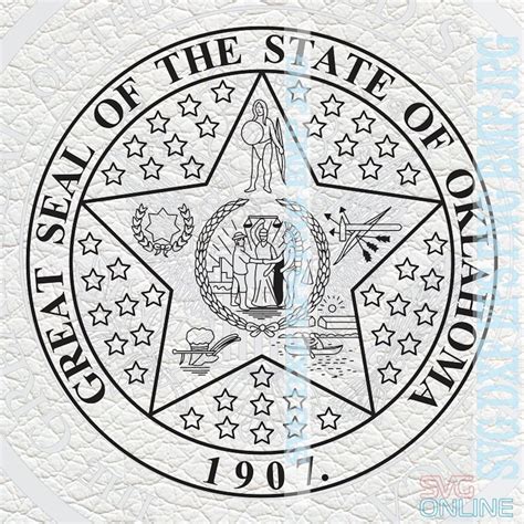 Oklahoma State Seal Svg Dxf Png Clipart Vector Cricut Cut Etsy