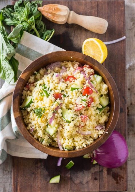 This Easy Summer Couscous Salad With Lemon Basil Dressing Is Full Of