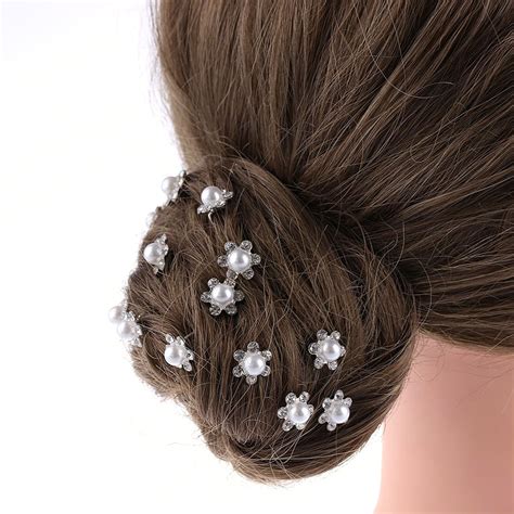 Buy 20pcs Wedding Mariage Bridal Pearl Hairpins Flower Crystal Rhinestone
