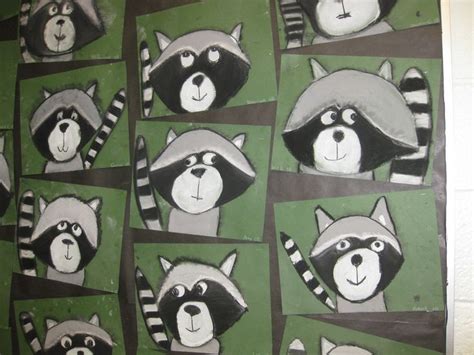 Rascal Raccoons Chalk Pastels Gr3 School Art Projects