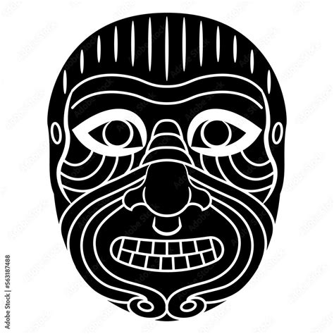 Mask Of Mesopotamian Demon Humbaba Wrinkled Scary Human Face