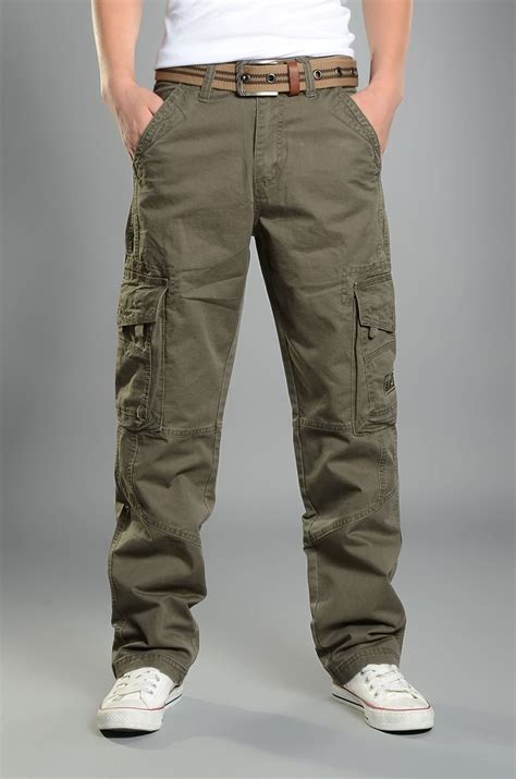 2019 Mens Cargo Pants Casual Mens Pant Baggy Regular Cotton Trousers Male Combat Military