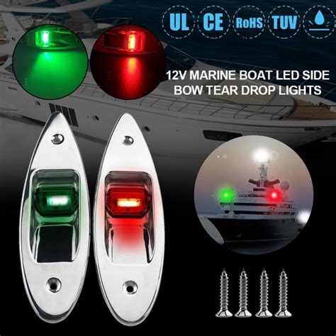 2pcs Universal 12v Flush Mount Marine Boat Rv Led Side Navigation