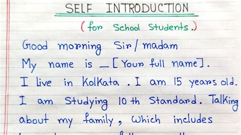 Self Introduction Students How To Introduce Yourself In English Tell