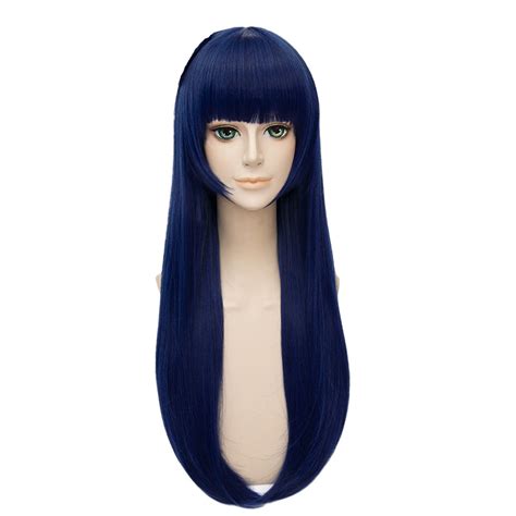 Japanese Anime Naruto Hinata Wig Women Hyuuga Hinata Cosplay Long Blue