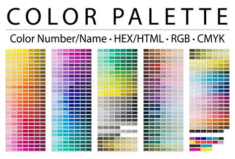 Color Palette Print Test Page Color Chart Table Color Numbers Or