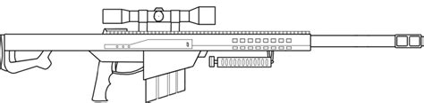 Download Drawn Rifle 50 Cal Barrett 50 Cal Drawing Full Size Png