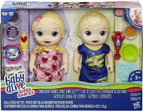 Baby Alive Super Snacks Snackin Twins Lily Girl Doll And Luke Boy Doll
