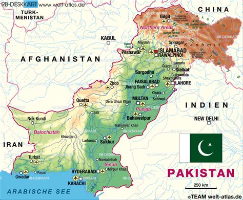 Map Of Pakistan Country Welt Atlasde
