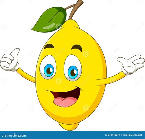 Cute Lemon Mascot Cartoon Smiling Cartoon Mascot Illustration Stock