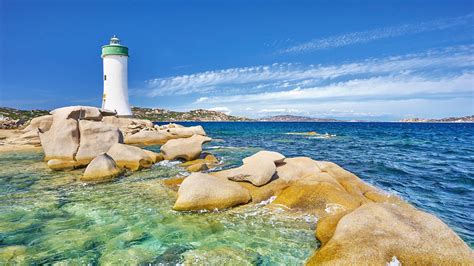 Beach Near Punta Palau Lighthouse Costa Smeralda Sardinia Island