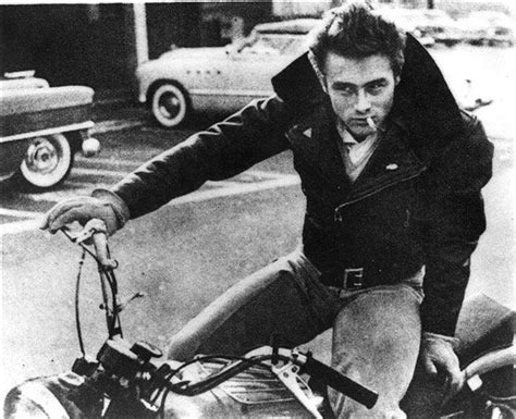 James Dean On His Triumph Motorcycle At Sunset Boulevard 1955 James