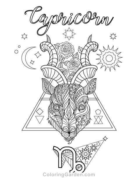 Capricorn Coloring Pages For Adults Coloring Pages