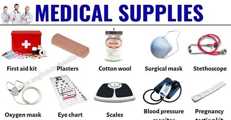 Medical Supplies Useful List Of 30 Medical Equipment In English