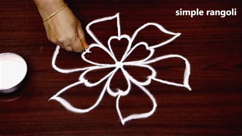 Easy Flower Rangoli Designs For Beginners Simple Kolam Designs With