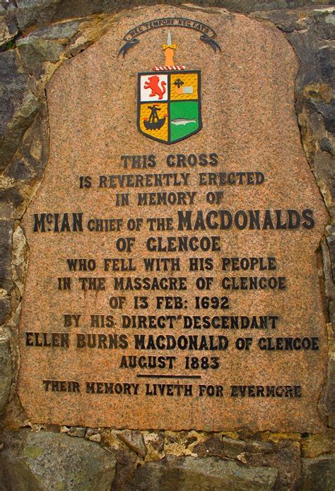 Memorial To The Clan Macdonalds Of Glencoe Glencoe Scotland Scottish