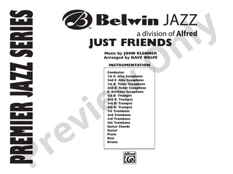 Just Friends Jazz Ensemble Conductor Score And Parts John Klenner