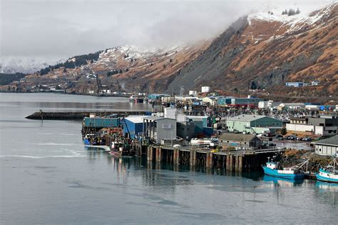 Kodiak City This Is The Dock By The Trident Cannery The Mountain In