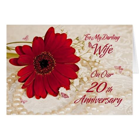 Wife On 20th Wedding Anniversary A Daisy Flower Card Zazzle