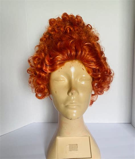 Custom Miss Frizzle Synthetic Wig Orange Red Updo Wig Ms Etsy