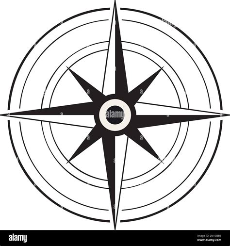 A Vector Compass Rose With North South East And West Indicated On
