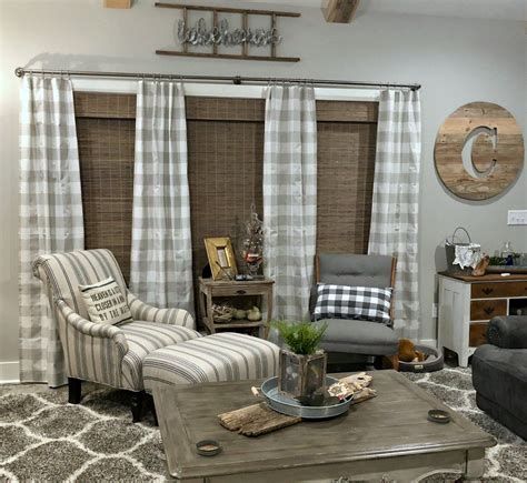 Farmhouse Curtains French Gray Buffalo Check Buffalo Plaid Etsy