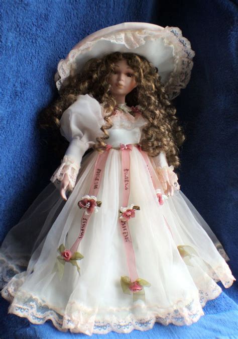 Gorgeous Cathay Collection Victorian Porcelain Doll Fancy Dress And Hat
