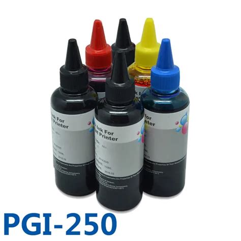 6x100ml Pgi250 Cli251 Dye Ink Refill Kit Bulk Printer Ink For Canon