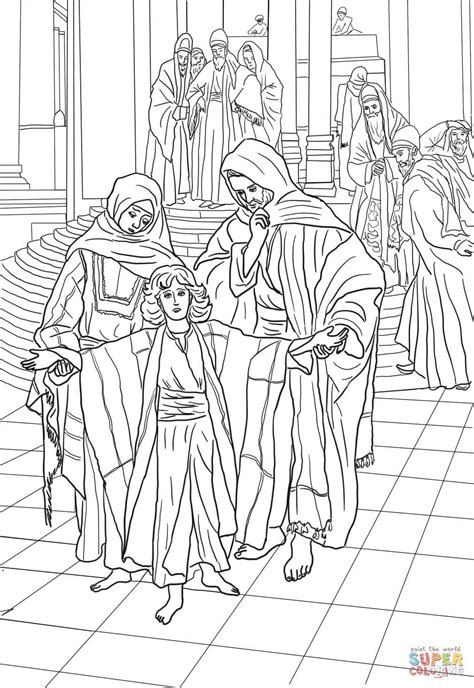 12 Year Old Jesus Found In The Temple By James Tissot Coloring Page