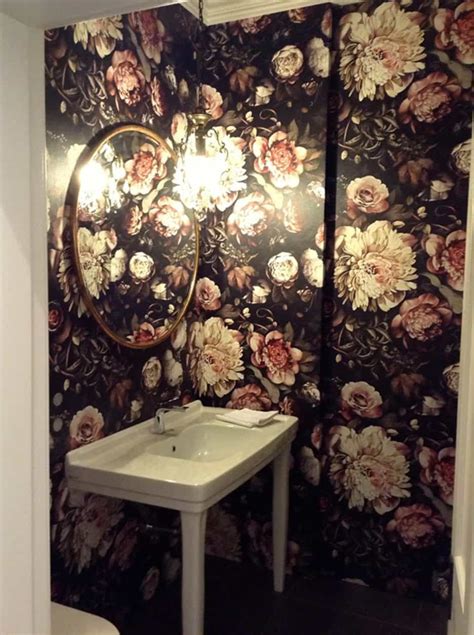Floral Bathroom Wallpaper Black Floral Wallpaper Rose Wallpaper