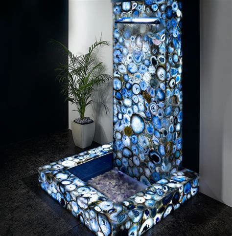 Bathroom Tile Gemstone Blue Agate Artistic Tile Wall Floor