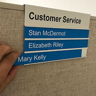 Free printable cubicle name plates. Glass Cubicle Name Plates Slide Over Partition Walls of Any Size