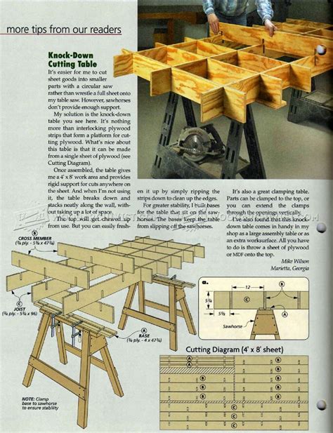 Also suitable for outdoor use. #2283 Plywood Cutting Table Plan • WoodArchivist