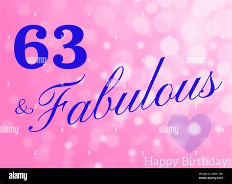 63rd Birthday Card Wishes Illustration Stock Photo Alamy