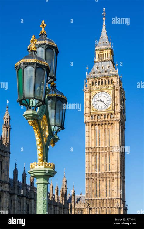 Big Ben Clock Tower Above The Palace Of Westminster And Houses Of