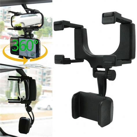 Universal 360° Car Rearview Mirror Mount Stand Holder