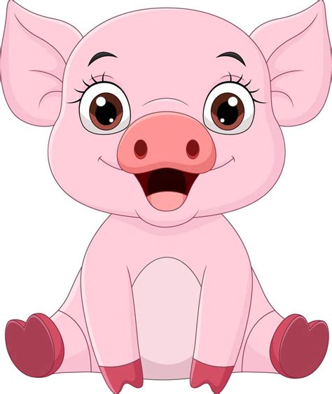 Cute Baby Pig Cartoon Sitting 5158024 Vector Art At Vecteezy
