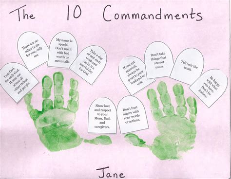 Ten Commandments Craft Sunday School Crafts Pinterest Ten