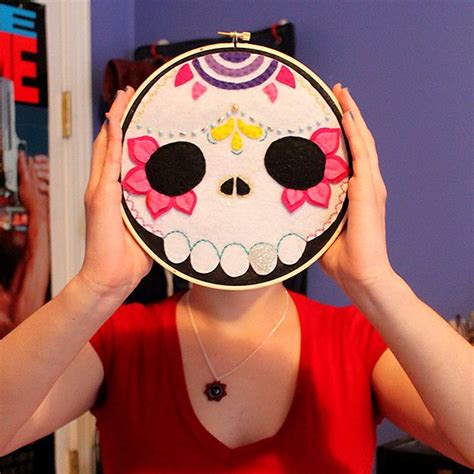 I Made Sugar Skull Inspired Embroidery Hoops Imgur Sugar Skull