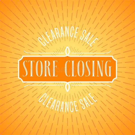 Store Closing Sale Vector Illustration Background With Lettering Sign