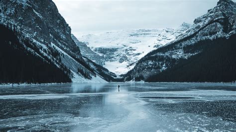 Lake Mountains Ice Frozen Snow Landscape 4k Hd Wallpaper