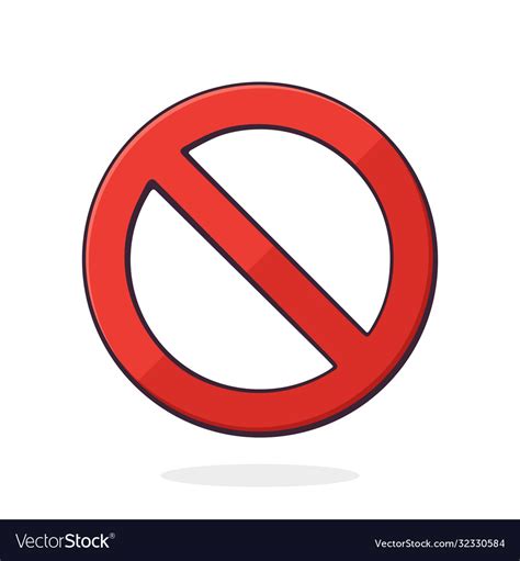 General Prohibition Sign Red Circle With Line Vector Image