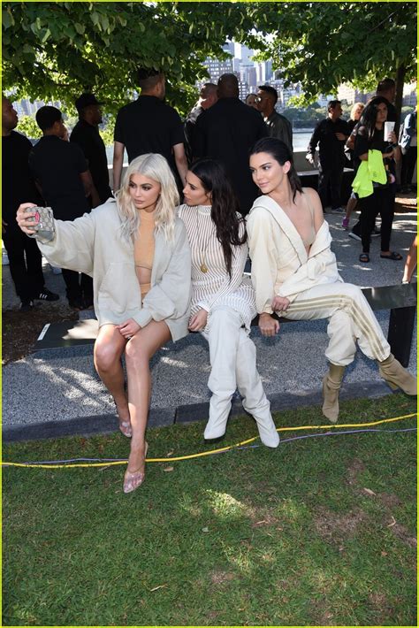 Kendall And Kylie Jenner Stop By Kanye Wests Yeezy Fashion Show Photo