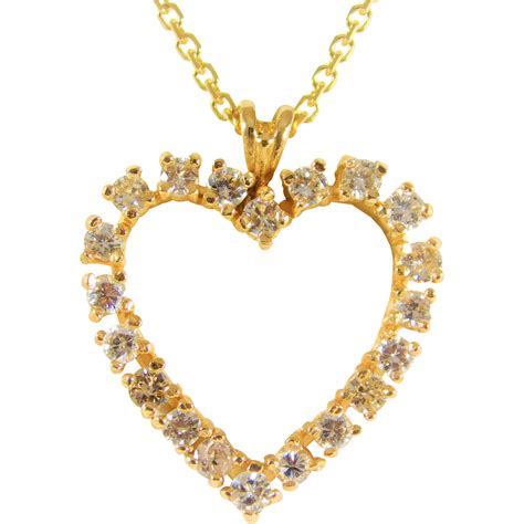 14k Gold and 1.25ct Diamond Heart Pendant | Heart pendant diamond, Diamond heart, Diamond