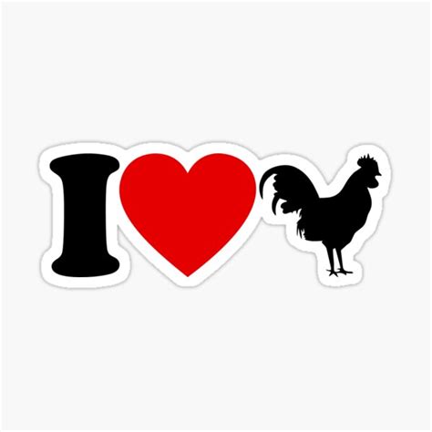 I Love Chickens Heart T I Love Chicken Sticker For Sale By Dernerd