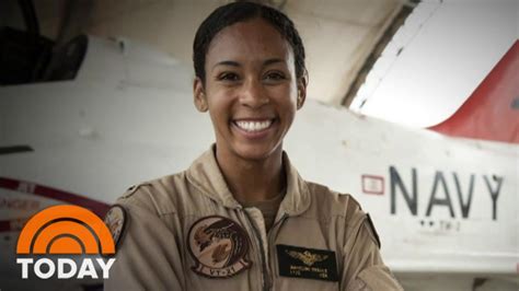 first black female navy fighter pilot speaks out on historic milestone today youtube