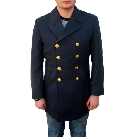 Vintage 1990s German Navy Peacoat Gaberdine Wool Army Jacket