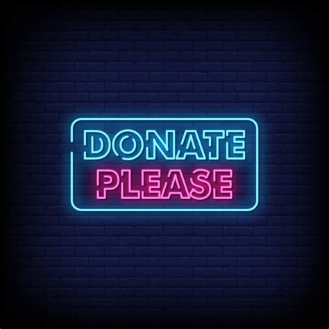 Donate Please Neon Signs Style Text Vector 2268327 Vector Art At Vecteezy